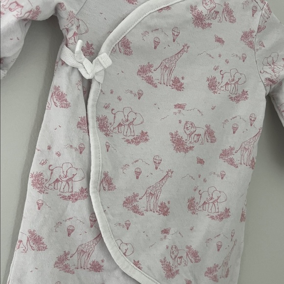 Janie and Jack White Infant Bodysuit with Pink Animal Pattern Snap Closure 0-3M - Picture 6 of 16